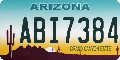 AZ license plate ABI7384