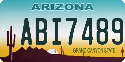 AZ license plate ABI7489