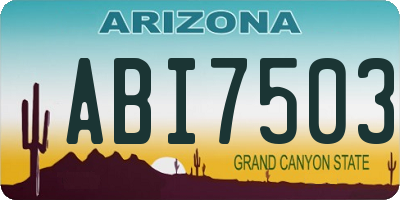 AZ license plate ABI7503