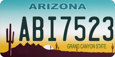 AZ license plate ABI7523