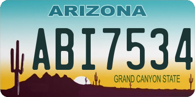 AZ license plate ABI7534