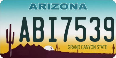 AZ license plate ABI7539