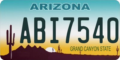 AZ license plate ABI7540