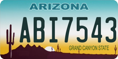 AZ license plate ABI7543