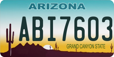 AZ license plate ABI7603