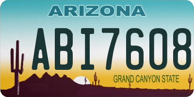 AZ license plate ABI7608