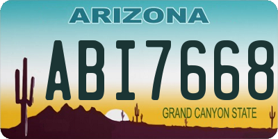 AZ license plate ABI7668