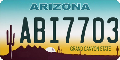 AZ license plate ABI7703
