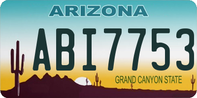 AZ license plate ABI7753