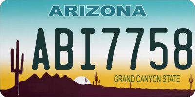 AZ license plate ABI7758