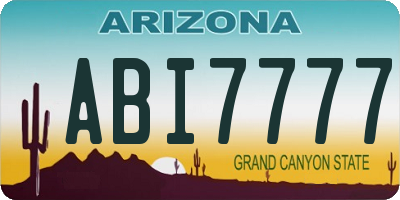AZ license plate ABI7777