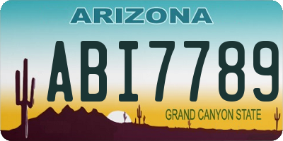 AZ license plate ABI7789
