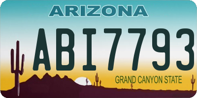 AZ license plate ABI7793