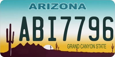 AZ license plate ABI7796