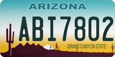 AZ license plate ABI7802