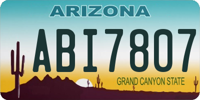 AZ license plate ABI7807