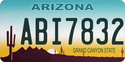 AZ license plate ABI7832