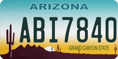 AZ license plate ABI7840