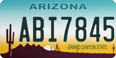 AZ license plate ABI7845