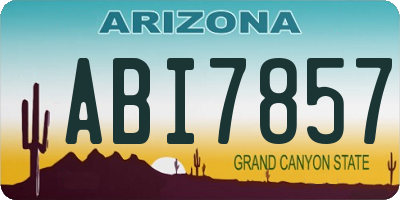 AZ license plate ABI7857
