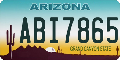 AZ license plate ABI7865