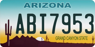 AZ license plate ABI7953