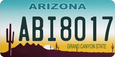 AZ license plate ABI8017