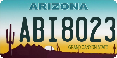 AZ license plate ABI8023