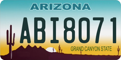 AZ license plate ABI8071