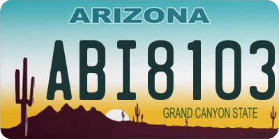 AZ license plate ABI8103