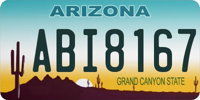AZ license plate ABI8167