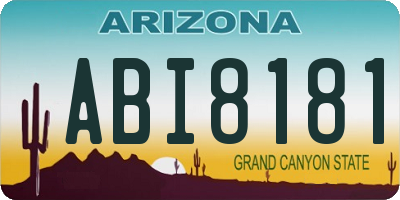 AZ license plate ABI8181