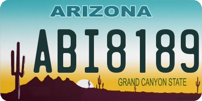 AZ license plate ABI8189