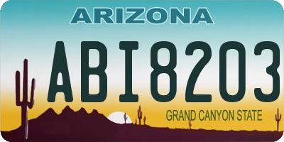 AZ license plate ABI8203
