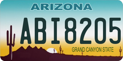 AZ license plate ABI8205