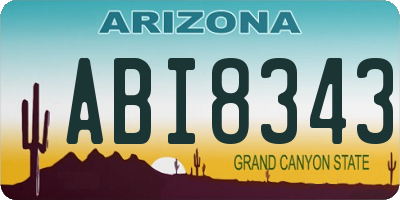 AZ license plate ABI8343