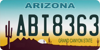 AZ license plate ABI8363