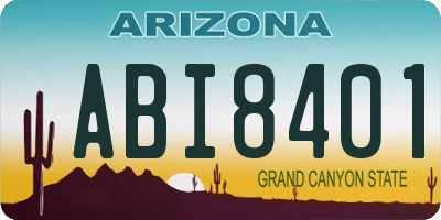 AZ license plate ABI8401