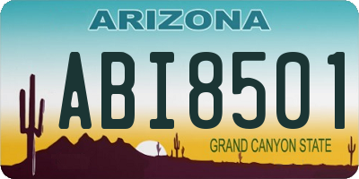 AZ license plate ABI8501