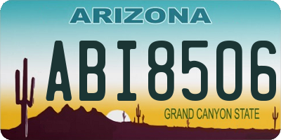 AZ license plate ABI8506