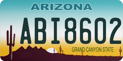 AZ license plate ABI8602