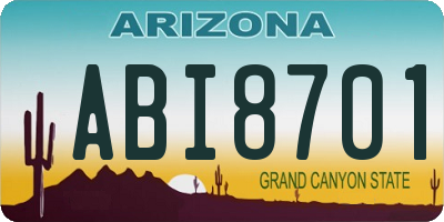 AZ license plate ABI8701