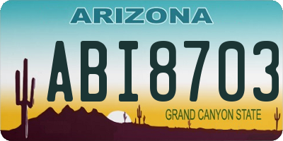 AZ license plate ABI8703