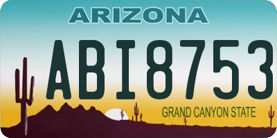 AZ license plate ABI8753