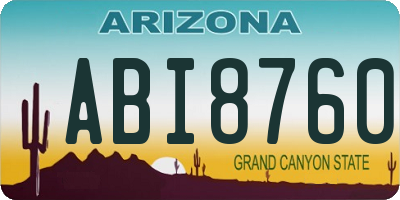 AZ license plate ABI8760