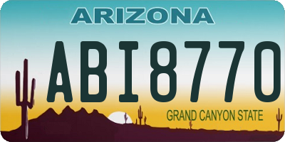 AZ license plate ABI8770