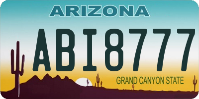 AZ license plate ABI8777