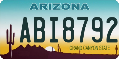 AZ license plate ABI8792