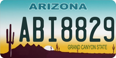 AZ license plate ABI8829