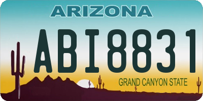 AZ license plate ABI8831